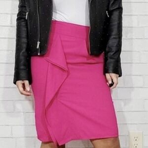 [Lord & Taylor] Pencil Cocktail Mini Skirt Hot Pink Fuchsia Ponte Women's 14P